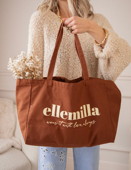 With Love, Always Brown - Canvas Tas