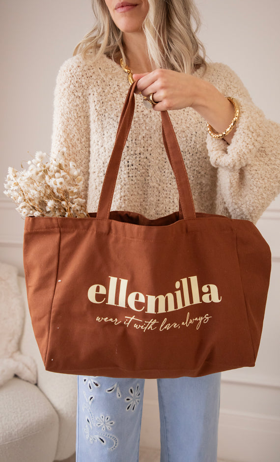 With Love, Always Brown - Canvas Tas
