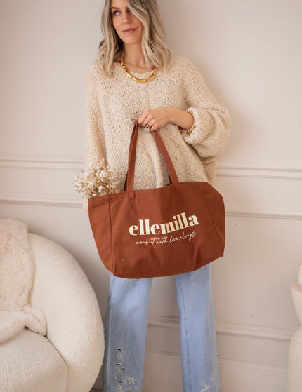With Love, Always Brown - Canvas Tas