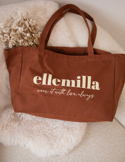With Love, Always Brown - Canvas Tas