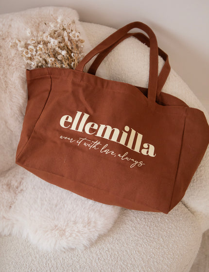 With Love, Always Brown - Canvas Tas