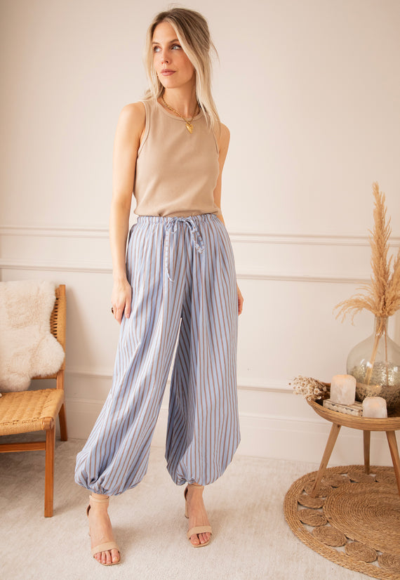 Let The Stripes Flow Blue/Brown - Broek