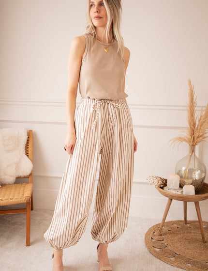 Let The Stripes Flow Beige/Brown - Pants