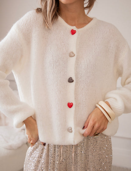 Love Buttons Beige - Cardigan
