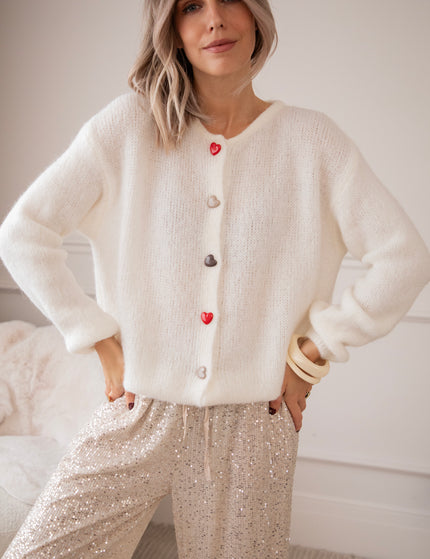 Love Buttons Beige - Cardigan