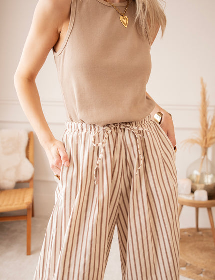 Let The Stripes Flow Beige/Brown - Pants