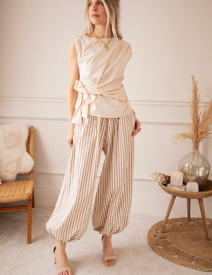Let The Stripes Flow Beige/Brown - Pants