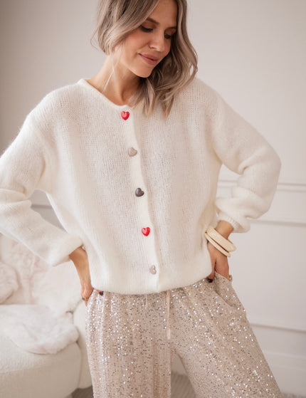 Love Buttons Beige - Cardigan