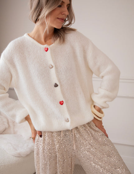 Love Buttons Beige - Cardigan