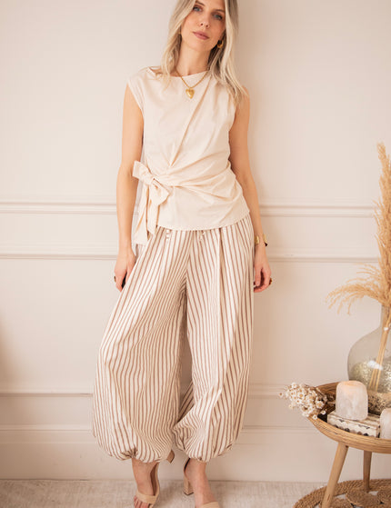 Let The Stripes Flow Beige/Brown - Pants