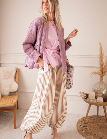 Let The Stripes Flow Beige/Brown - Pants