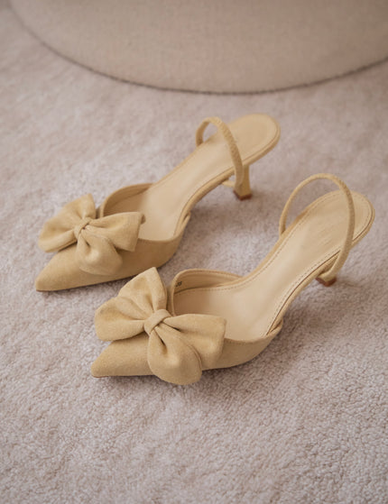 Bow On My Toe Yellow - Heels