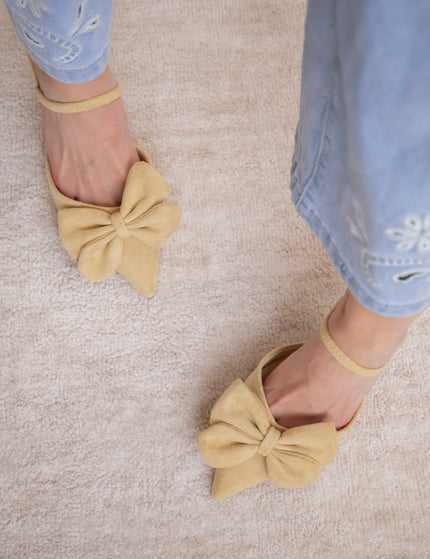Bow On My Toe Yellow - Heels
