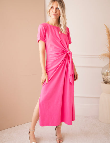Katie Knot Fuchsia - Maxi Dress