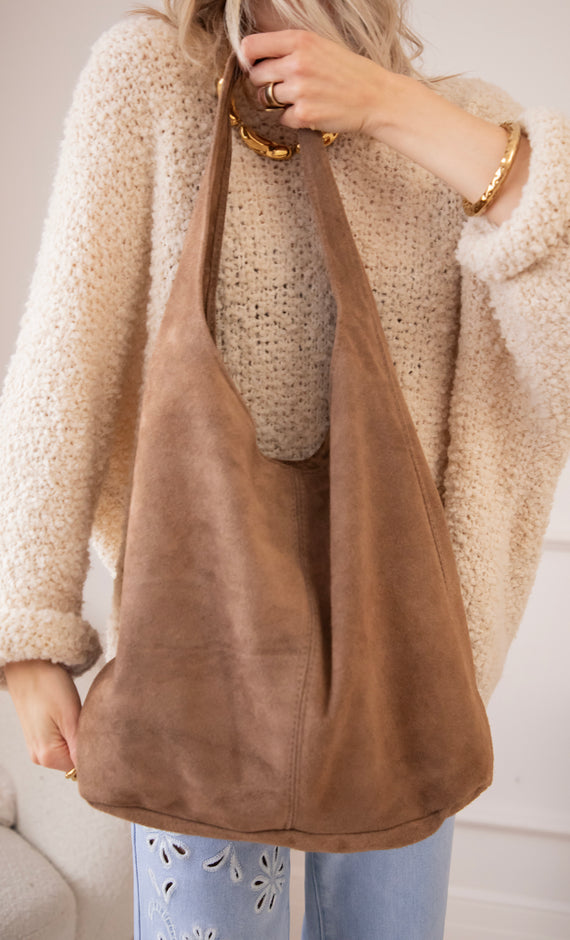 Noé Leather Taupe - Handtas