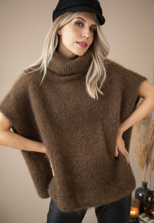 Coco Cose Brown - Sleeveless Cardigan