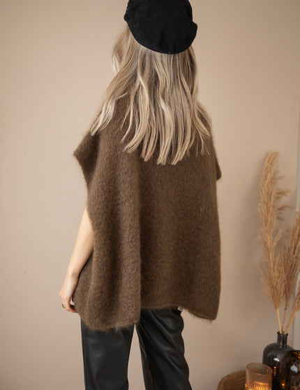 Coco Cose Brown - Sleeveless Cardigan