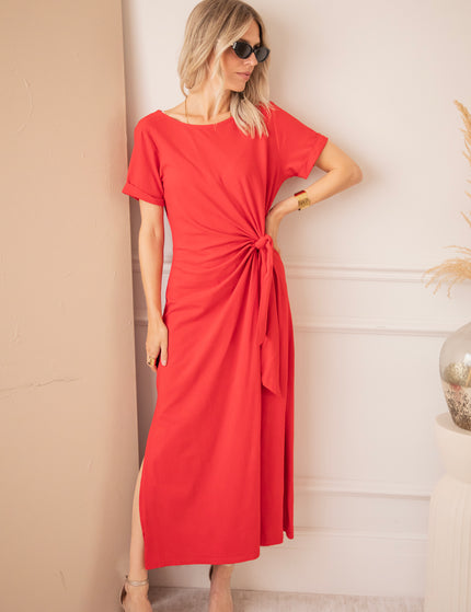 Katie Knot Red - Maxi Dress