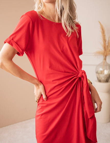 Katie Knot Red - Maxi Dress