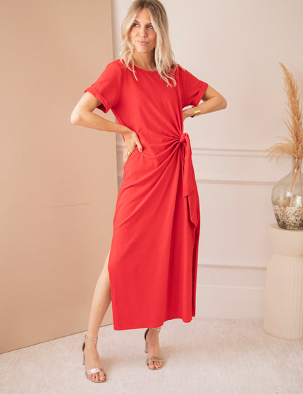 Katie Knot Red - Maxi Dress