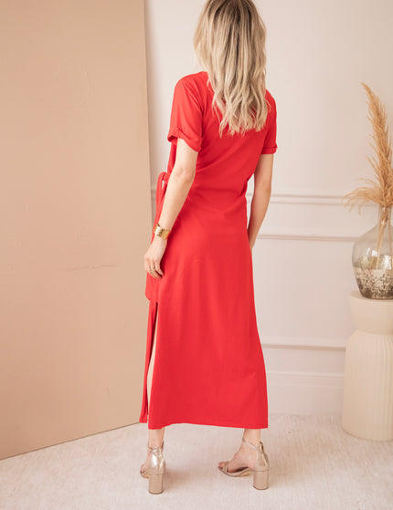 Katie Knot Red - Maxi Dress