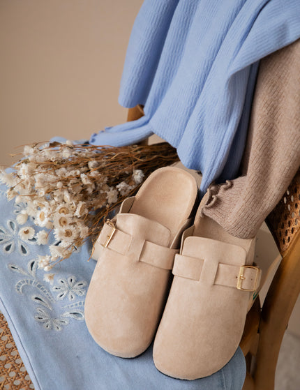 Leki Buckle Clogs Beige - Flats