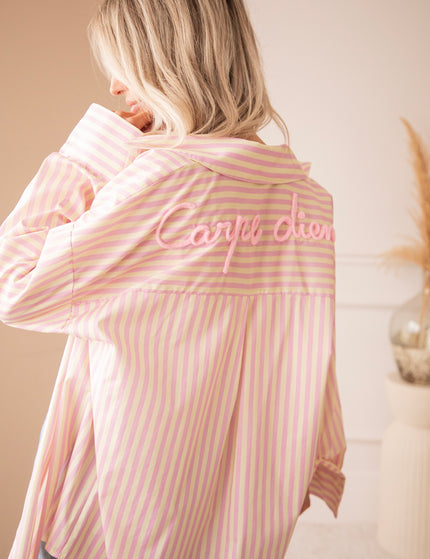 Carpe Diem Stripes Butter Yellow/Lilac - Blouse