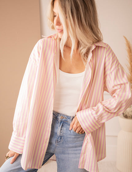Carpe Diem Stripes Butter Yellow/Lilac - Blouse