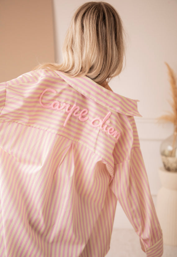 Carpe Diem Stripes Butter Yellow/Pink - Blouse