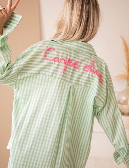 Carpe Diem Stripes Mint/Dark green - Blouse