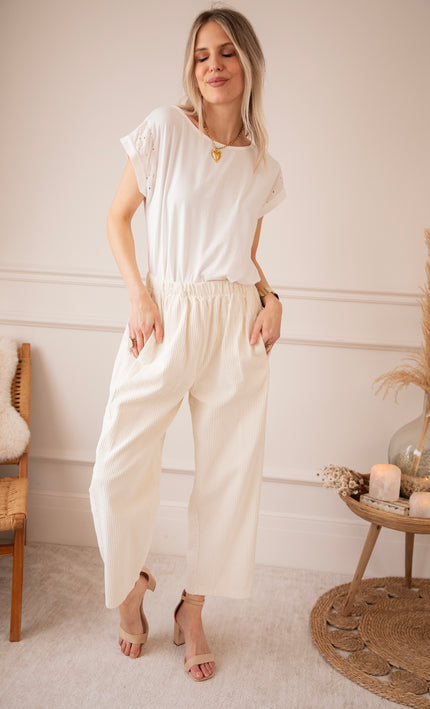 Corduroy Joy Beige - Broek