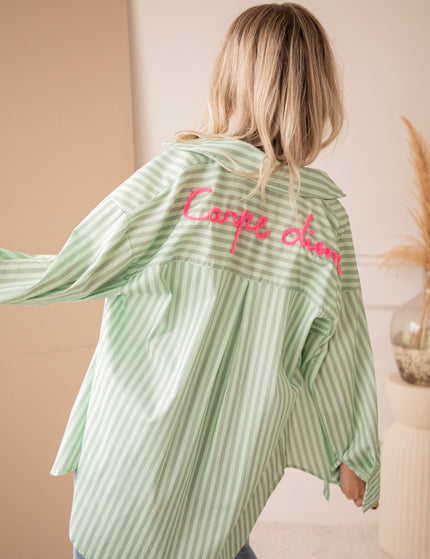 Carpe Diem Stripes Mint/Dark green - Blouse
