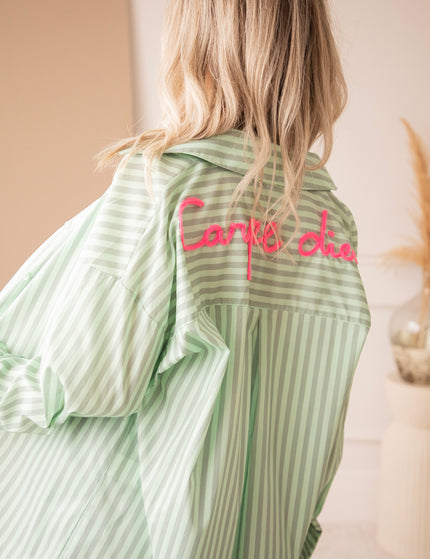 Carpe Diem Stripes Mint/Dark green - Blouse