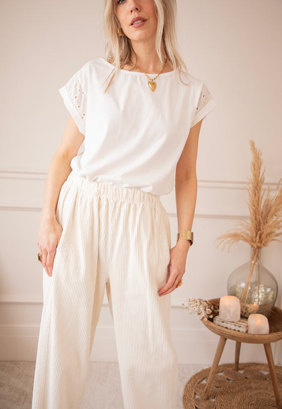 Corduroy Joy Beige - Broek