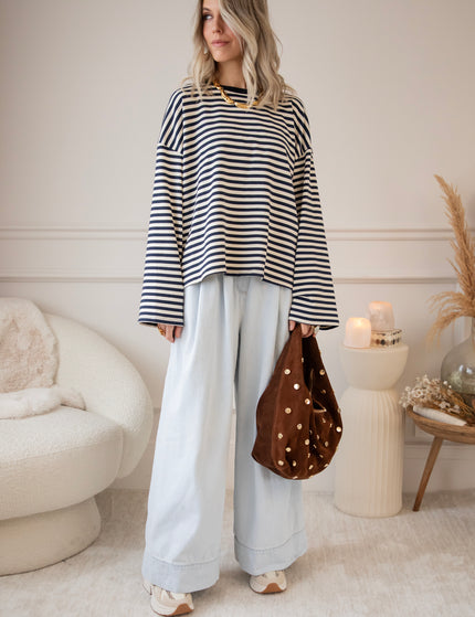 Sadie Stripe Beige/Navy - Longsleeve