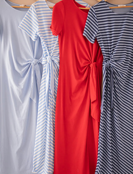 Sadie Stripe Knot Blue/Dark Blue - Maxi Dress