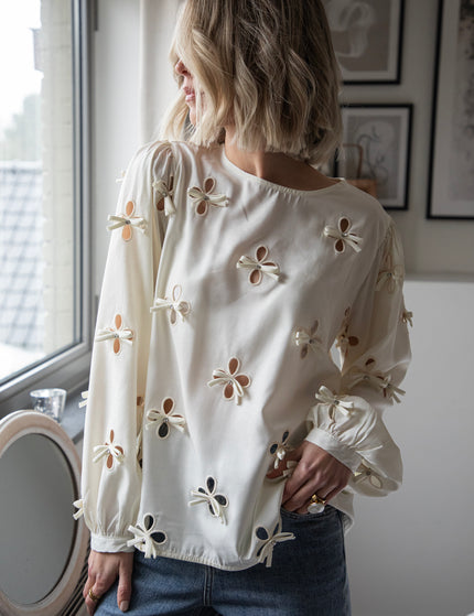 Bow Glow Beige - Blouse