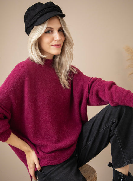 Soft Seamy Burgundy - Sweater