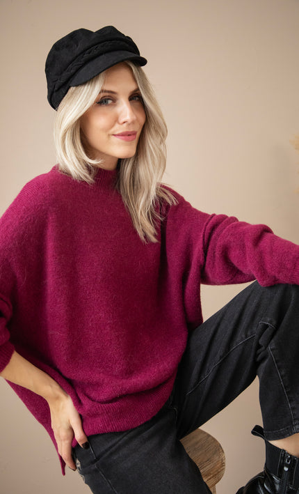 Soft Seamy Burgundy - Trui