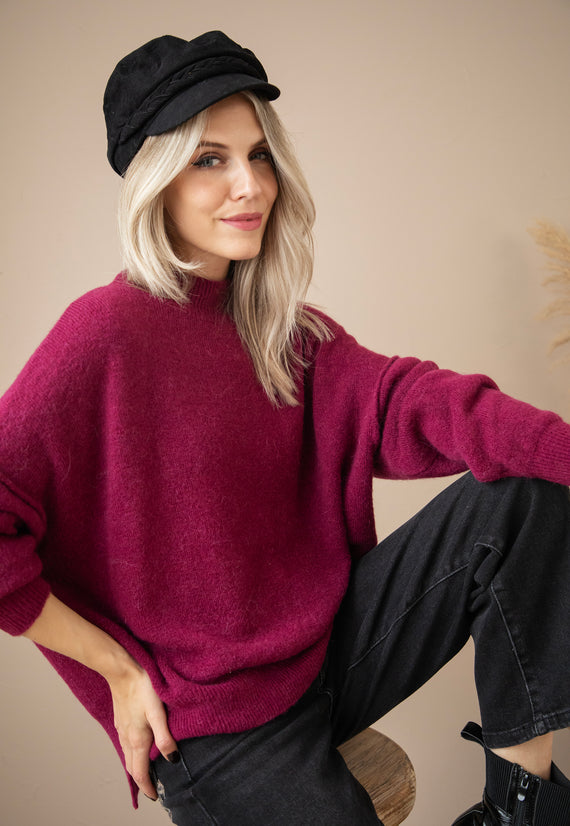 Soft Seamy Burgundy - Trui