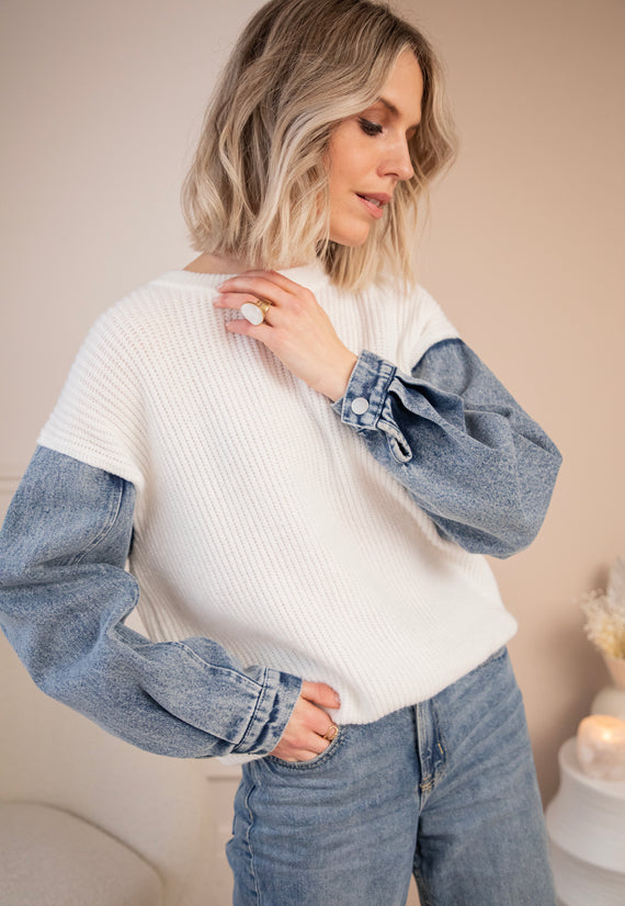 Soft Jean Beige/Blue - Sweater