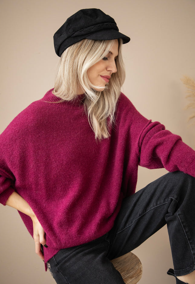 Soft Seamy Burgundy - Sweater