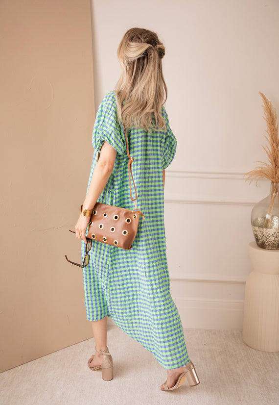 Chou Check Green/Blue - Maxi Dress