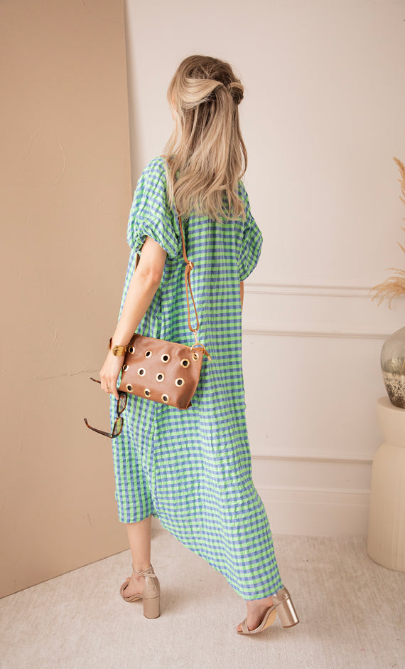 Maxikleid - Chou Check - Grün/Blau