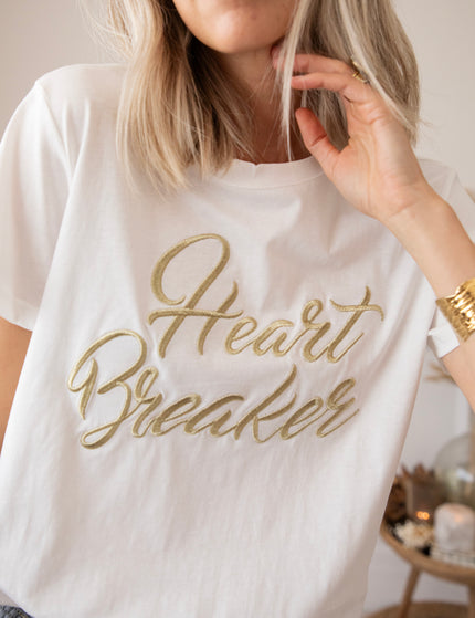 T-Shirt - Heart Breaker - Weiß/Gold