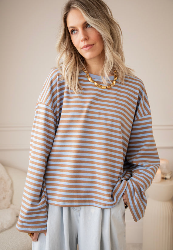 Sadie Stripe Brown/Blue - Longsleeve