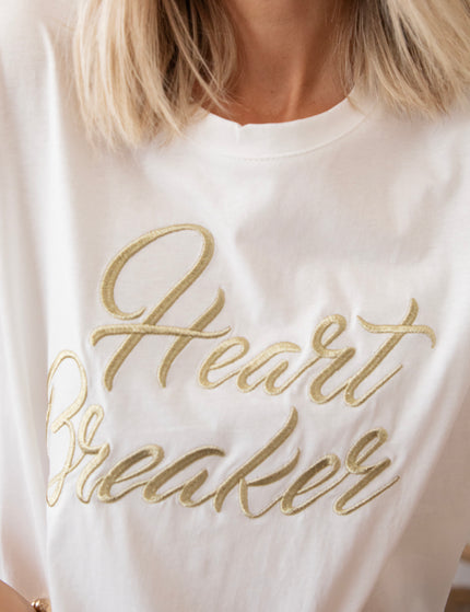 T-Shirt - Heart Breaker - Weiß/Gold