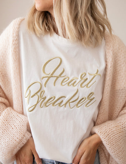 T-Shirt - Heart Breaker - Weiß/Gold