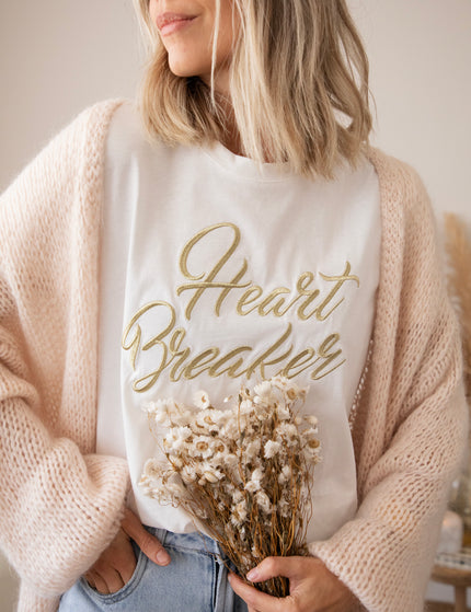 T-Shirt - Heart Breaker - Weiß/Gold