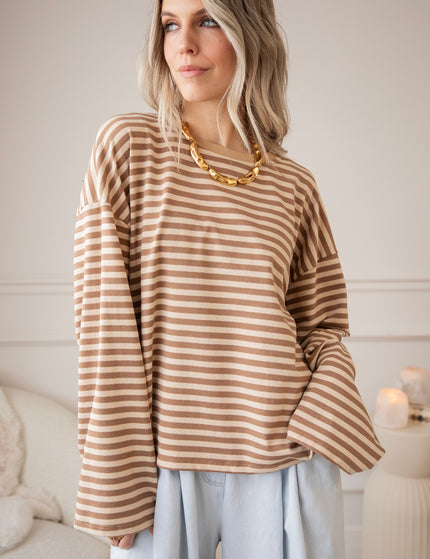 Sadie Stripe Beige/Brown - Longsleeve